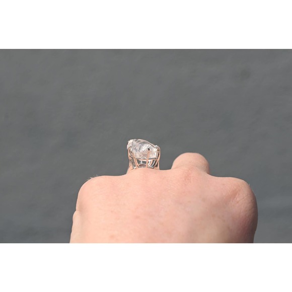 Large natural statement ring, unique engagement rings, size 5 6 7 8 9 10 - Picture 3 of 7